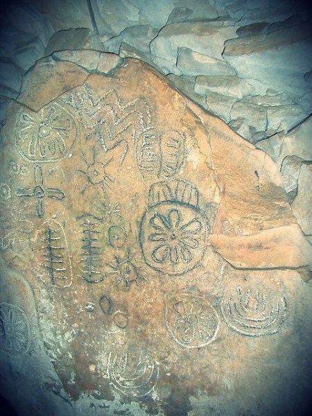 The back stone in artificial light